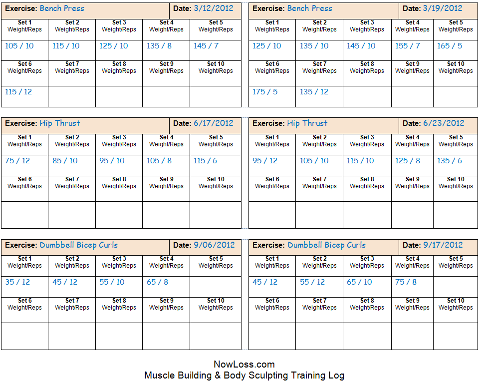 How To Keep A Training Log Example Of A Muscle Building Workout Journal